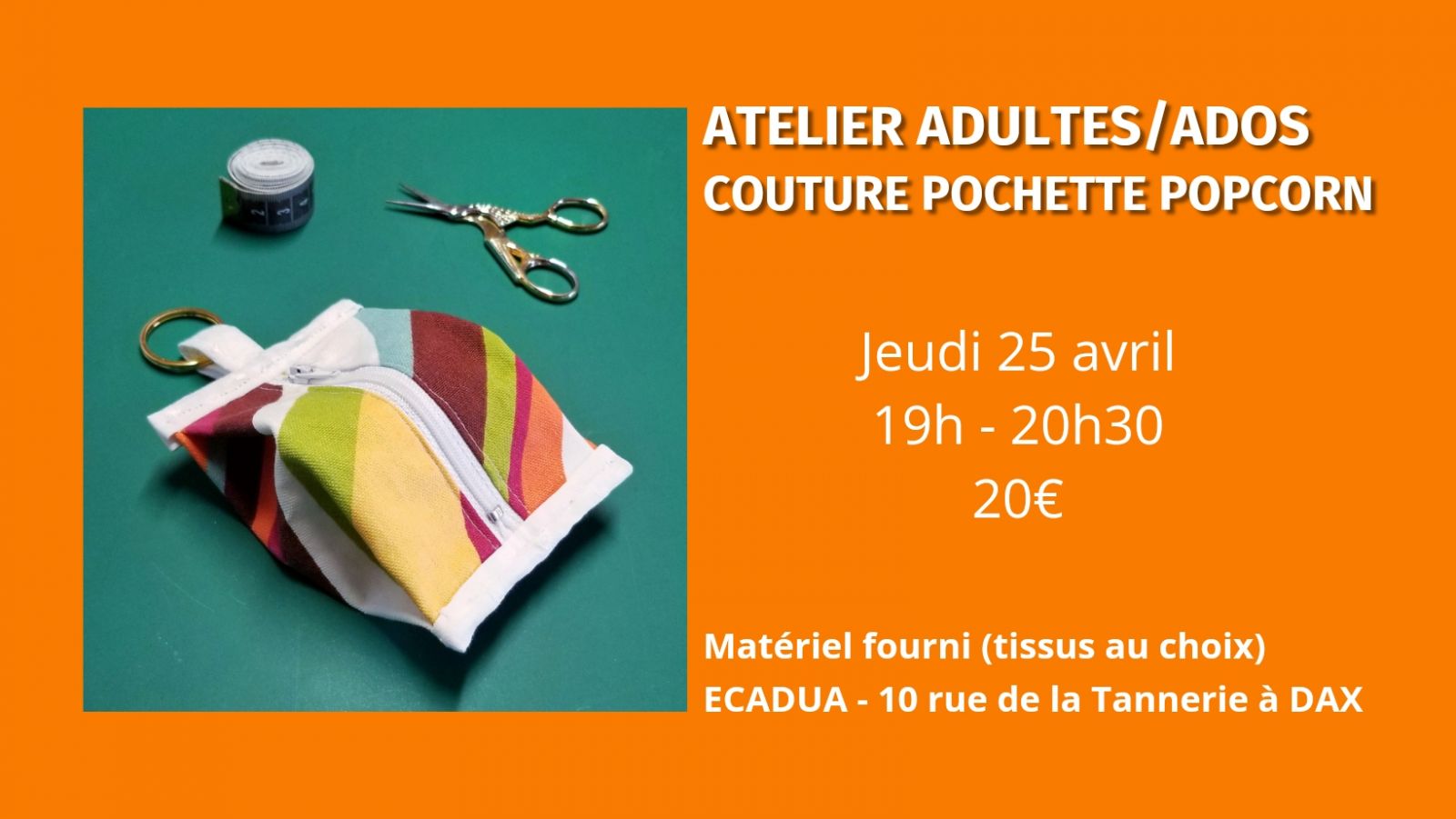 Atelier Couture pochette pop-corn / Adultes et ...