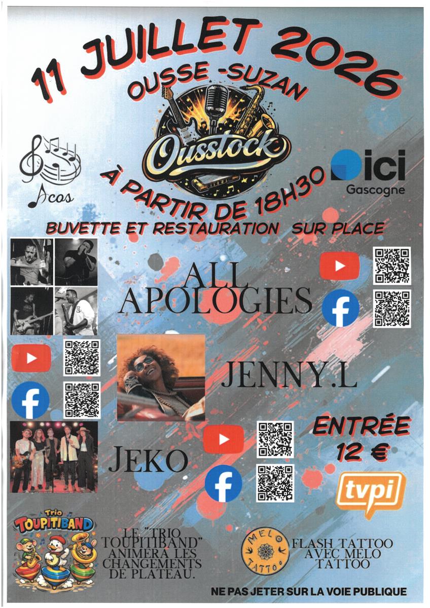 "Ousstock" Soirée concerts à ne pas manquer !