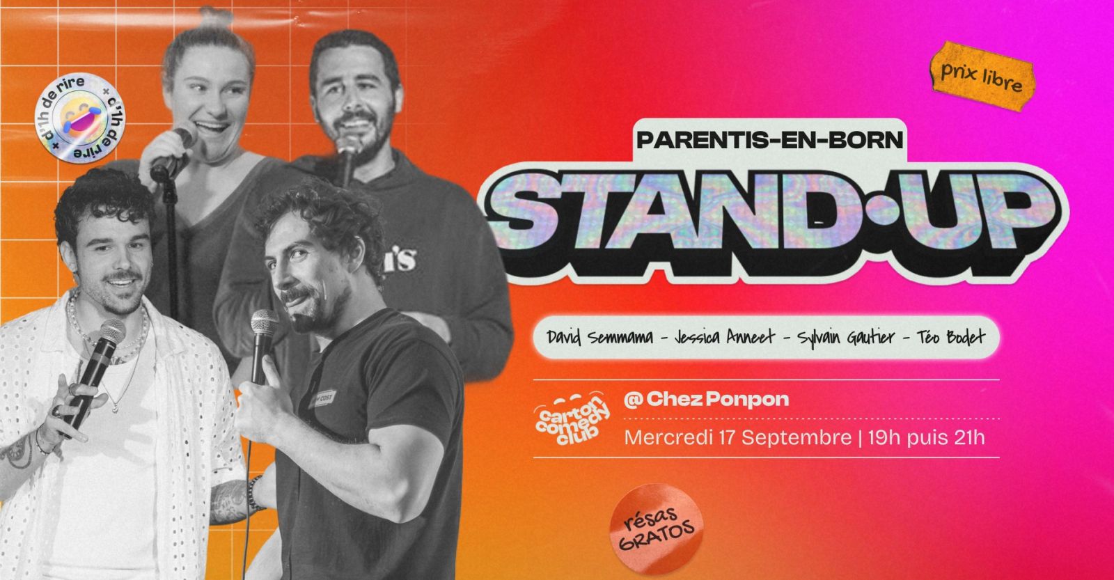 Carton Comedy Night : David Semmama, Jessica A ...