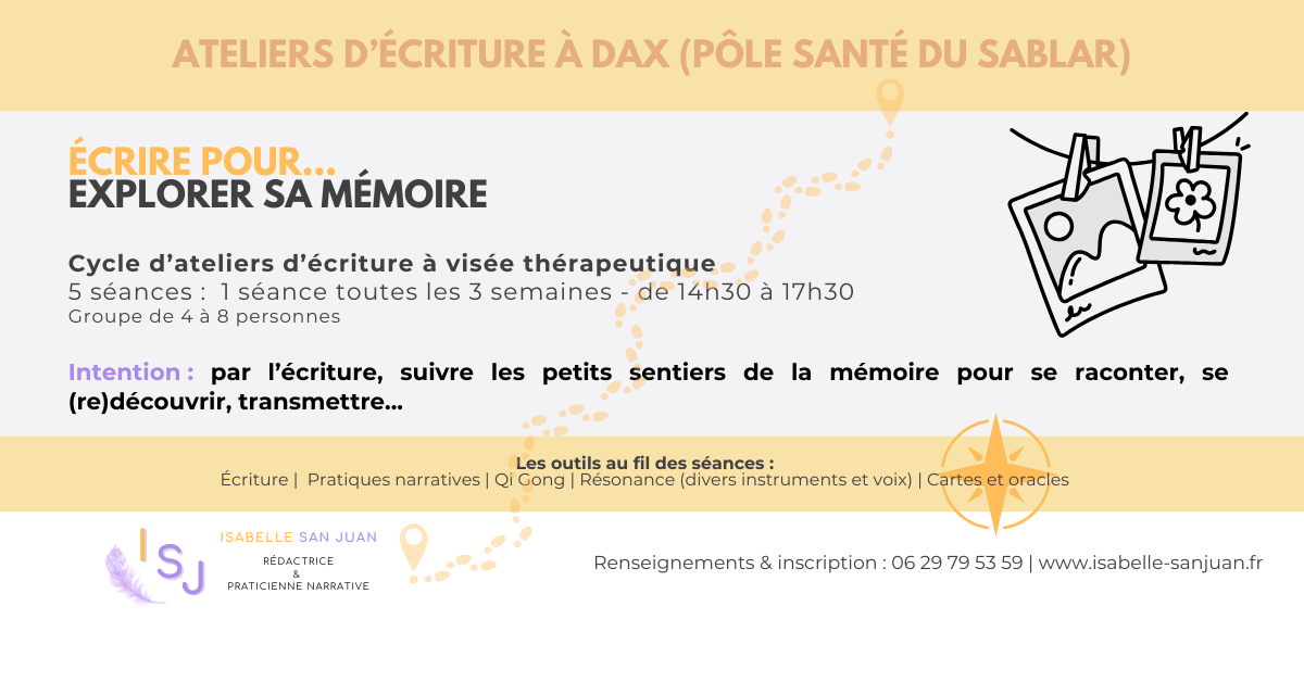 Atelier d'écriture : Explorer sa mémoire