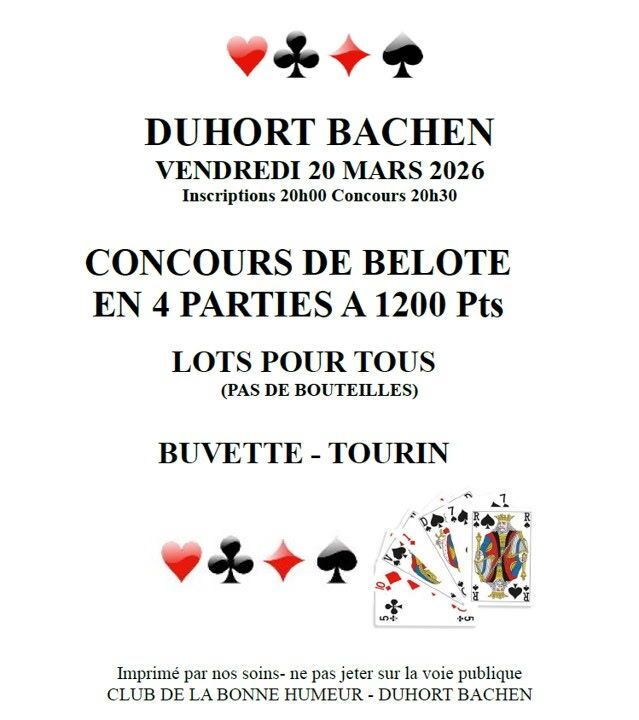 Concours de belote à Duhort-Bachen