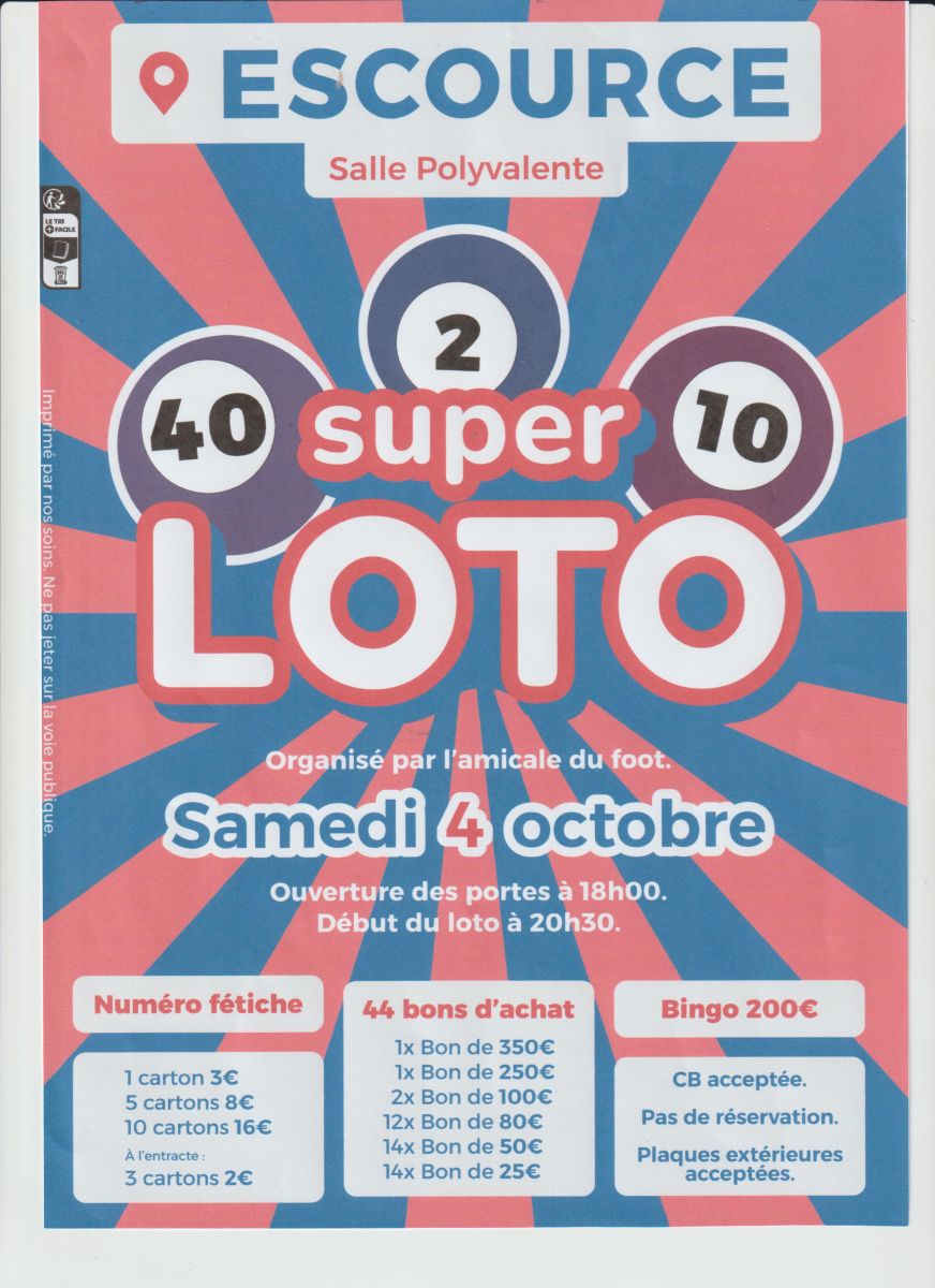 Super loto de l amicale foot d escource