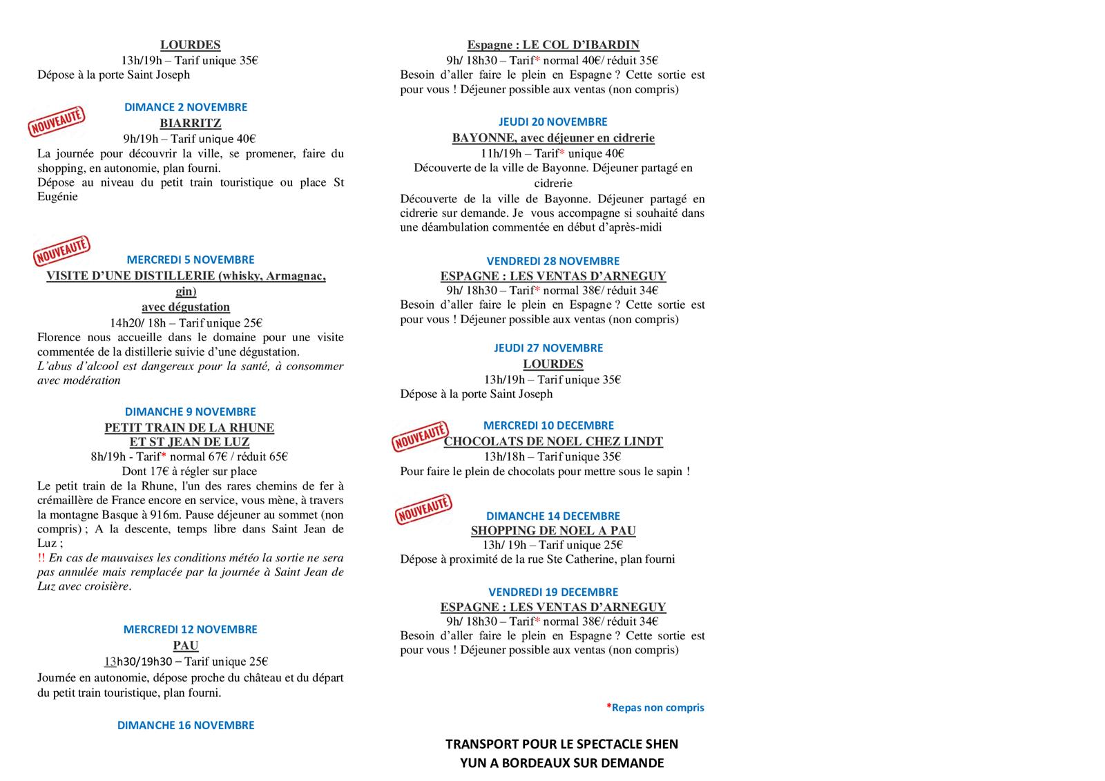 Excursions avec Mochila