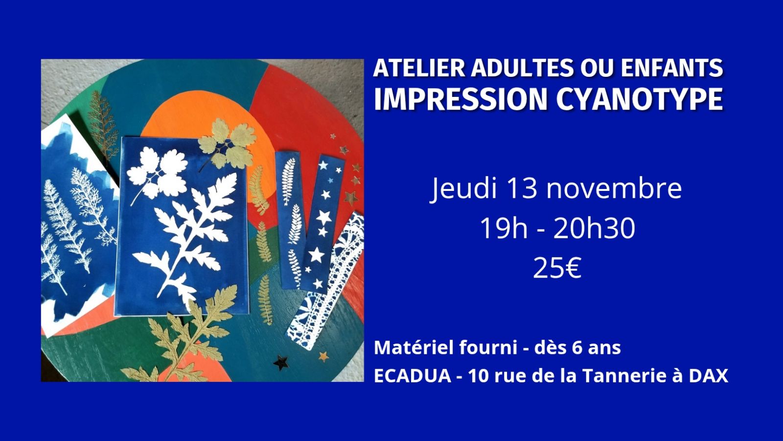 Atelier créatif Cyanotype (impression solaire) ...