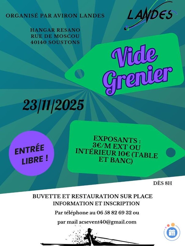 Vide greniers Aviron Landes