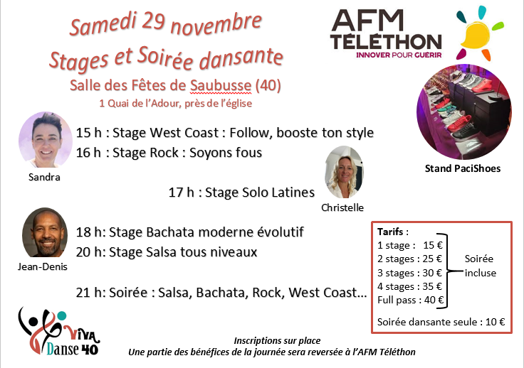 Stages et Soirée dansante pour le Téléthon