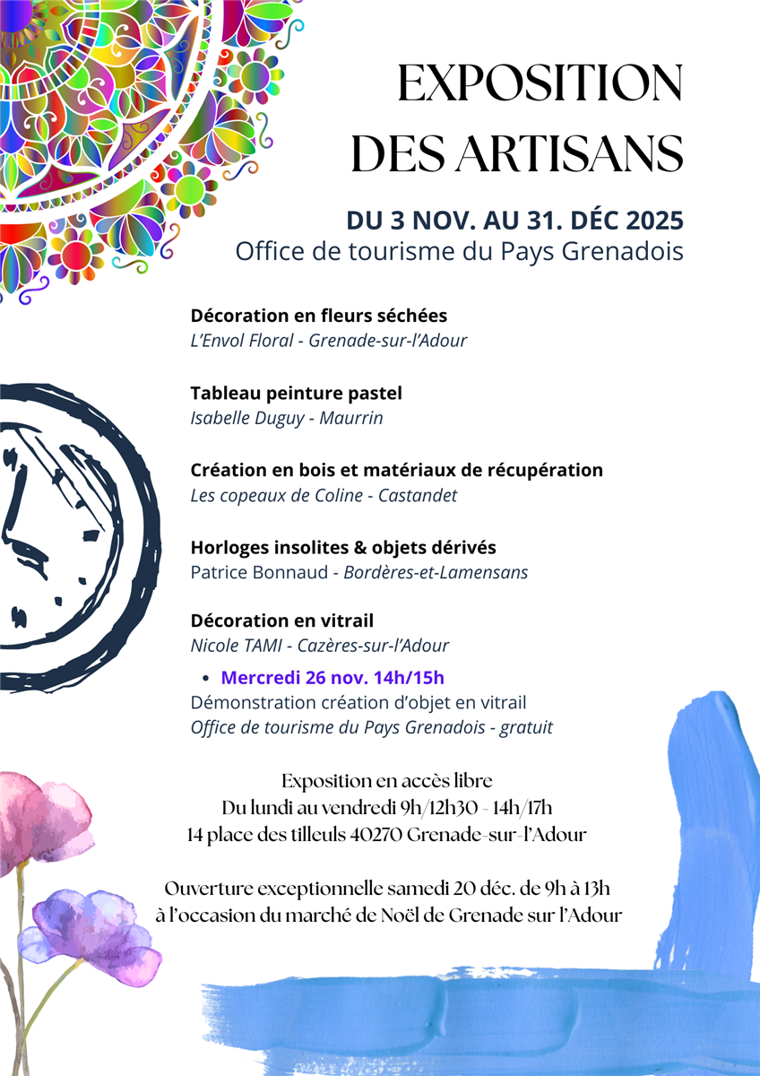 Exposition artisans locaux du Pays Grenadois
