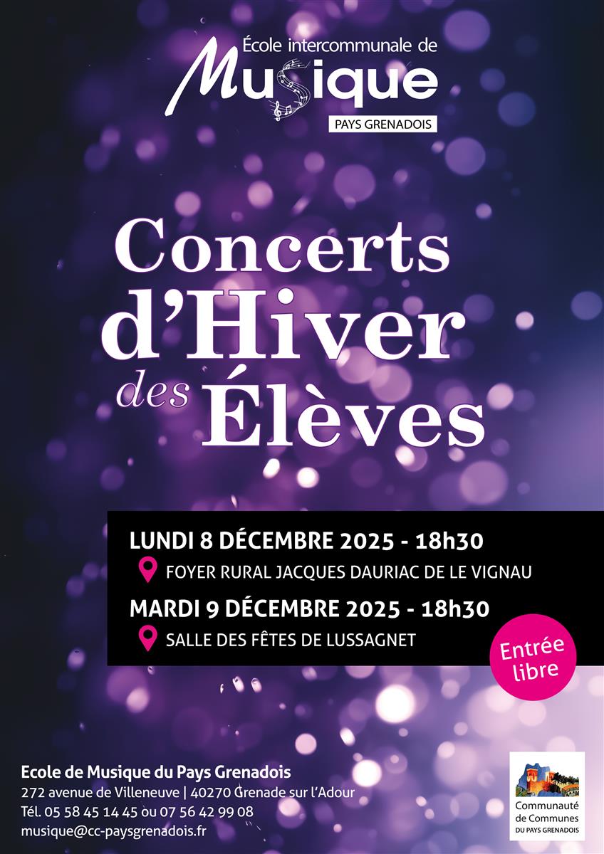 Concerts d'hivers des élèves de l'Ecole de mus ...
