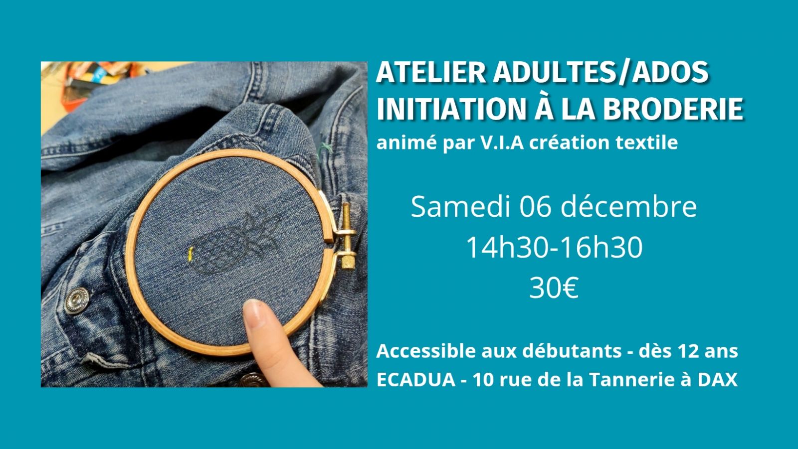 Atelier créatif Broderie à l'aiguille / Adulte ...