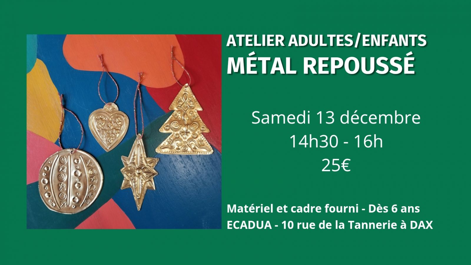 Atelier créatif Métal repoussé / Adultes ou en ...