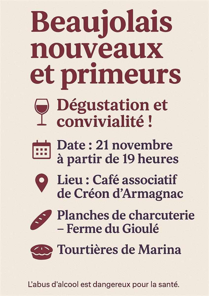 Soirée Beaujolais nouveaux et primeurs
