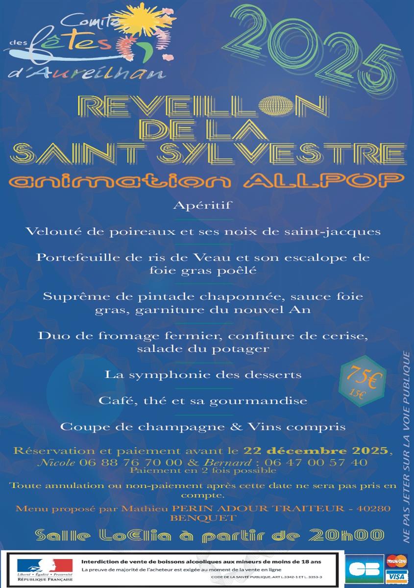 Réveillon 2025 avec Animation musicale