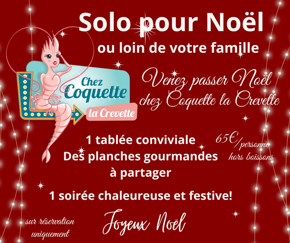 Réveillon de Noël chez Coquette La Crevette