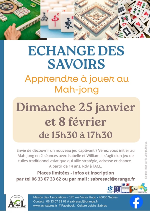 Echange des savoirs : Apprendre à jouer au Mah ...