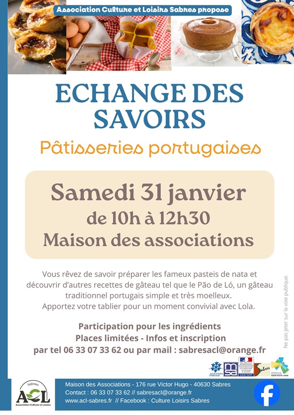 Echange des savoirs : Patisseries portugaises