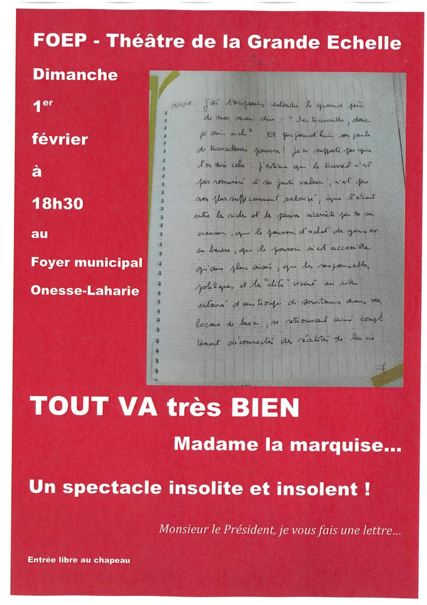 Tout va très bien Madame la marquise