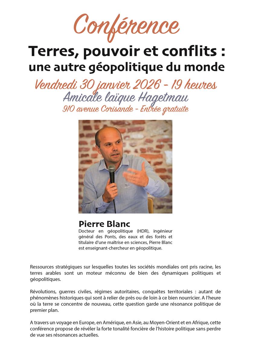 Conférence "Terres, pouvoir et conflits : une  ...
