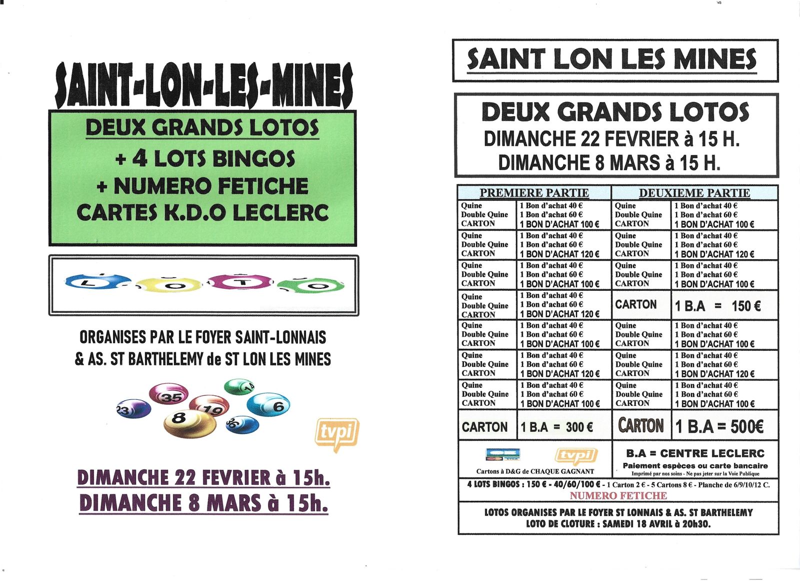 SUPER LOTO BINGOS AVEC FETICHE