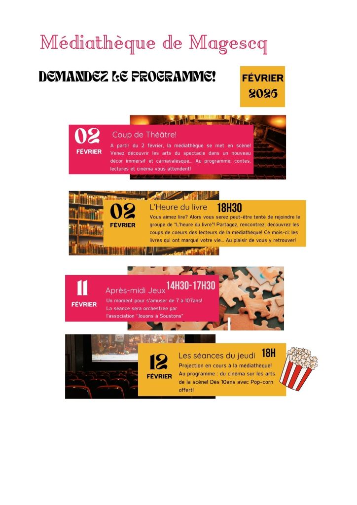 Demandez le programme de la médiathèque de Mag ...