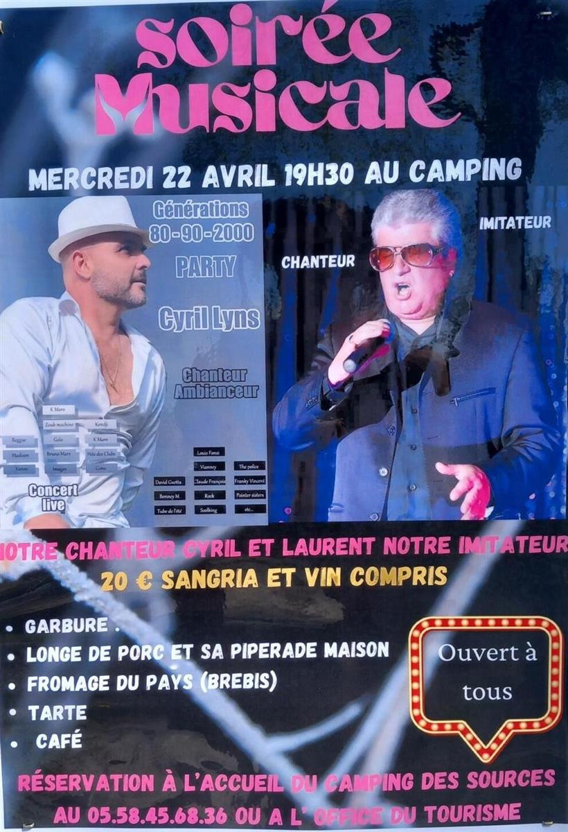 Soirée musicale au Camping des Sources à Eugén ...