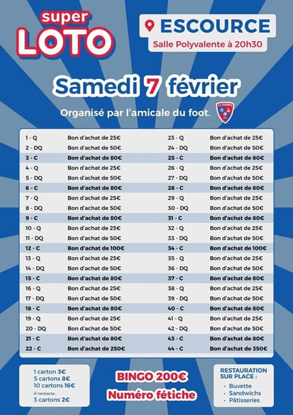 Super loto de l'amicale du fc escource