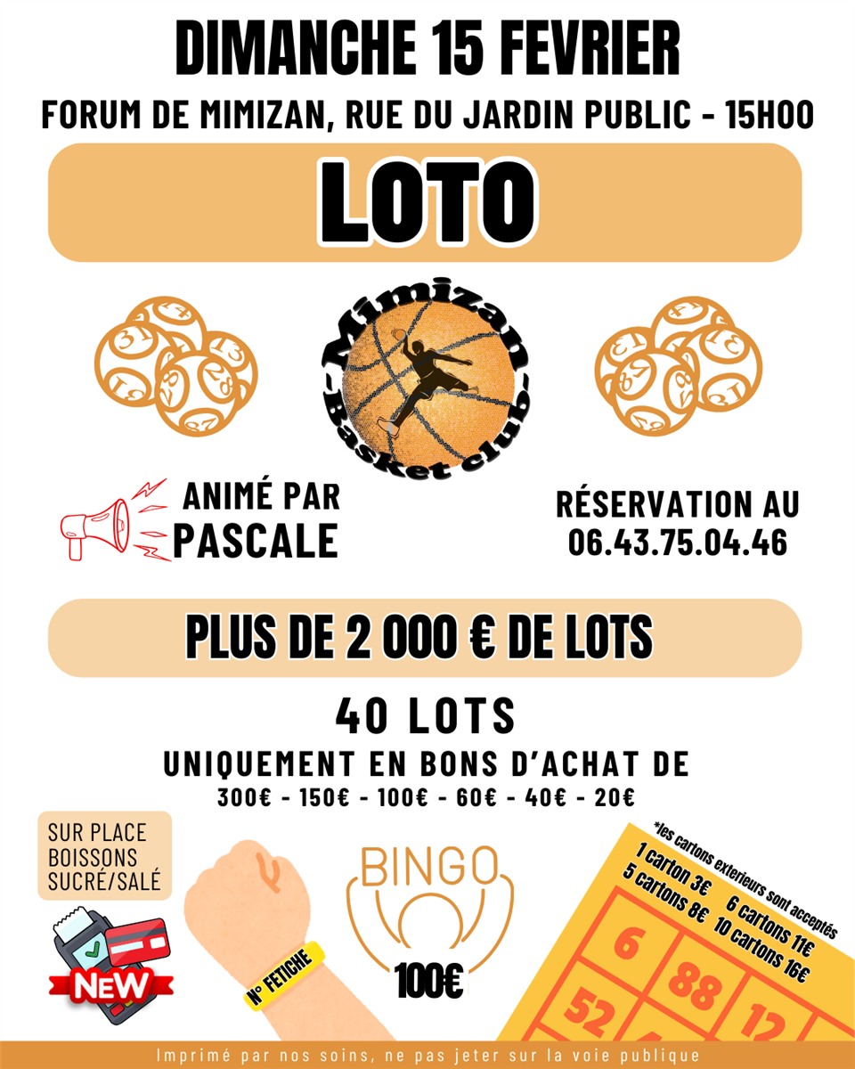 Loto du mimizan basket club