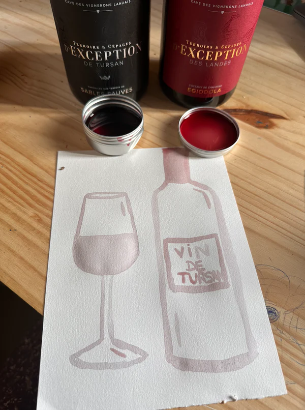 Atelier aquarelle au vin