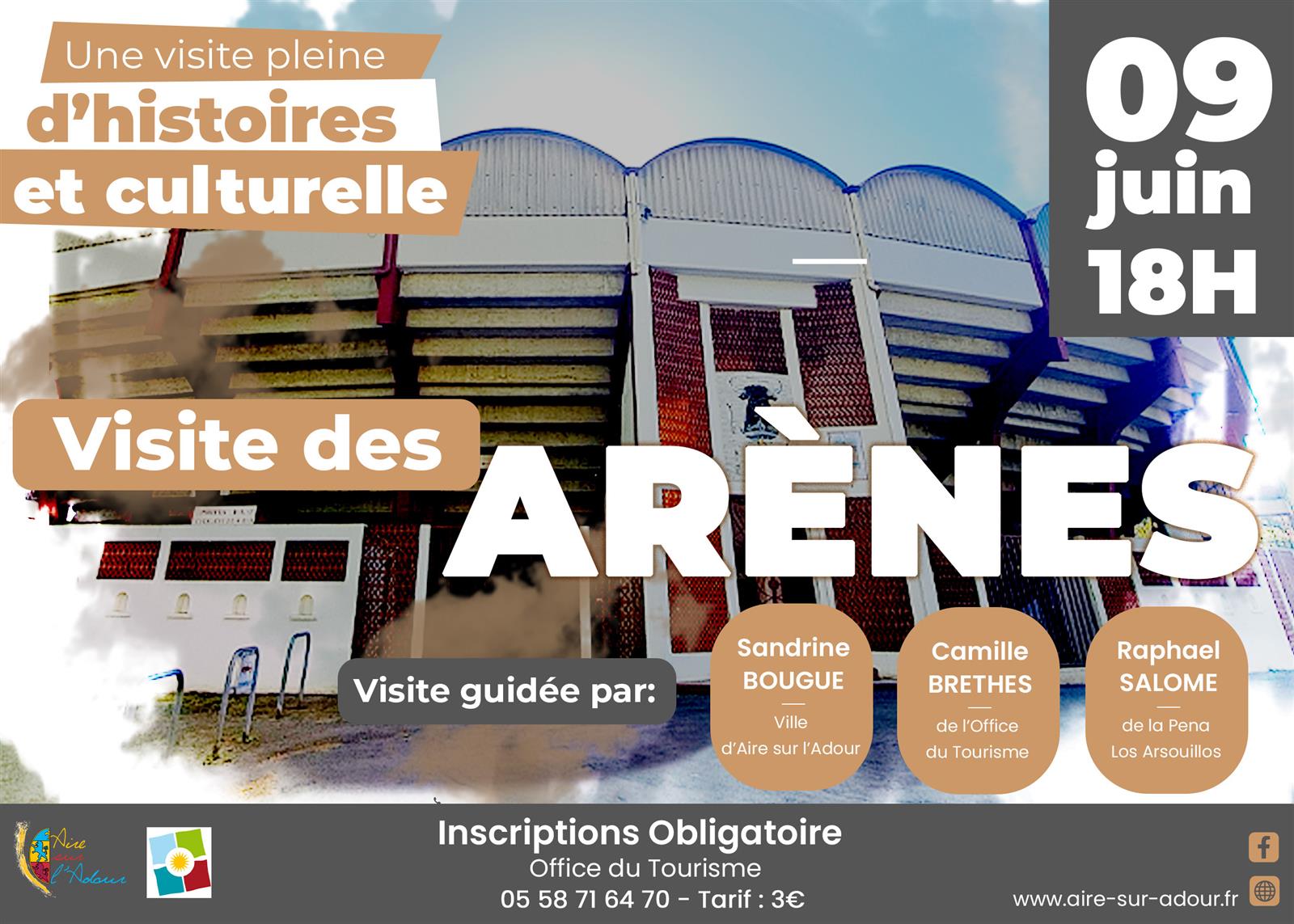 Visite à 3 voix au coeur des arènes d'Aire sur ...