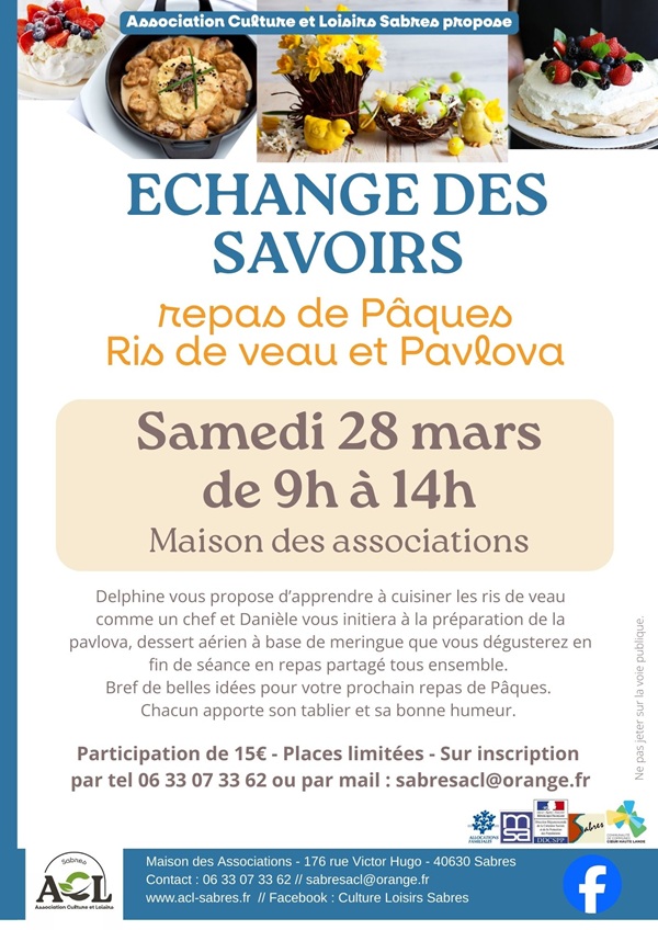 Echange des savoirs : Repas de Pâques