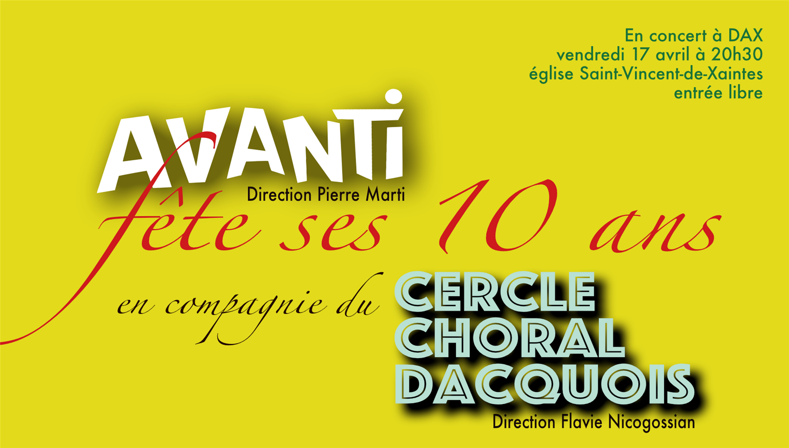 Concert vocal : Les 10 ans d'Avanti