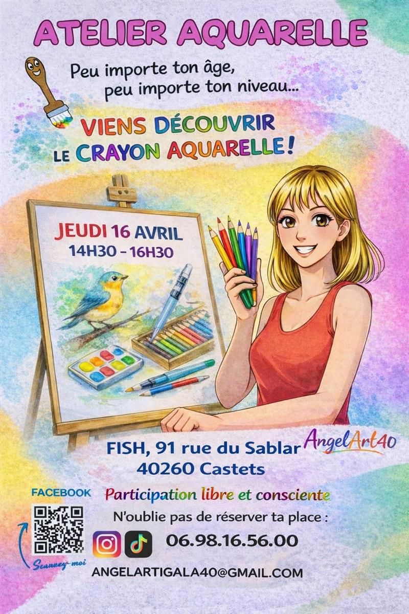 Atelier crayon aquarelle