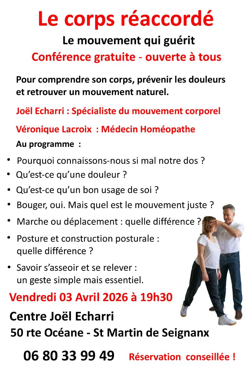 Conférence gratuite "Le mouvement qui guérit"  ...