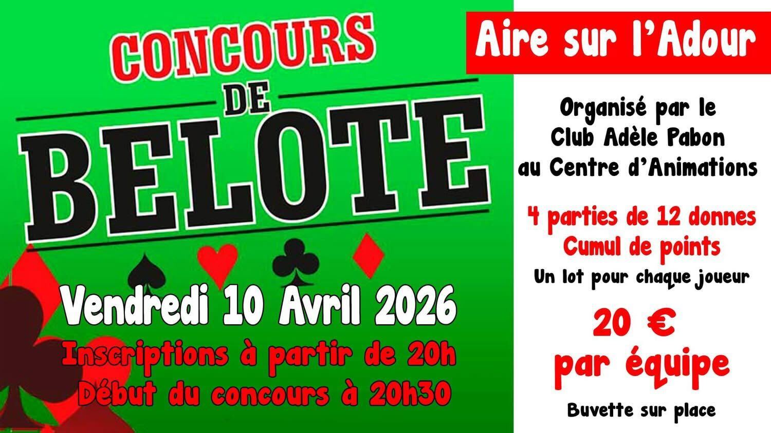 Concours de belote du Club Adèle Pabon