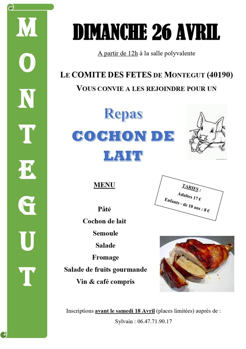Repas Cochon de lait