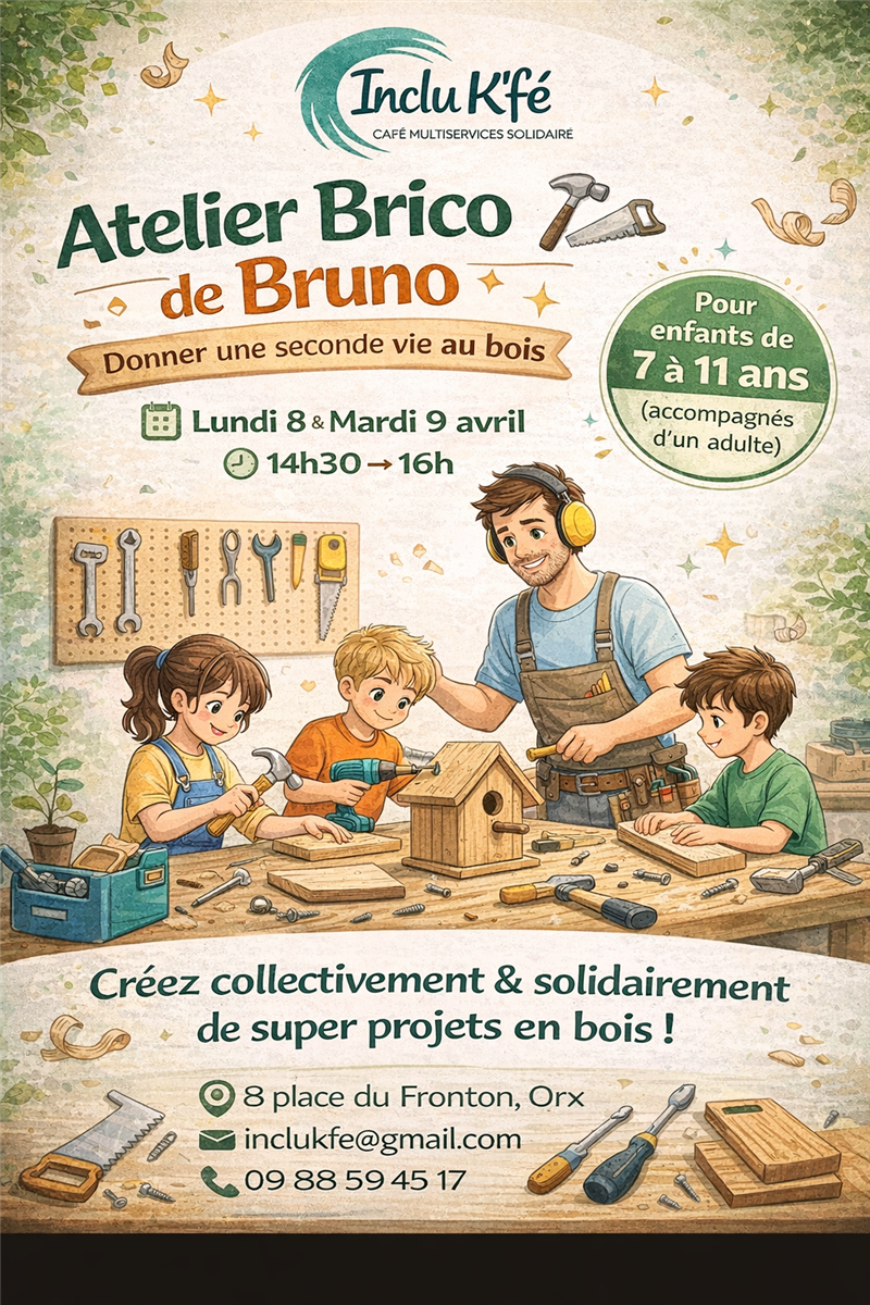 L'atelier "Brico" de Bruno à l'Inclu K'fé