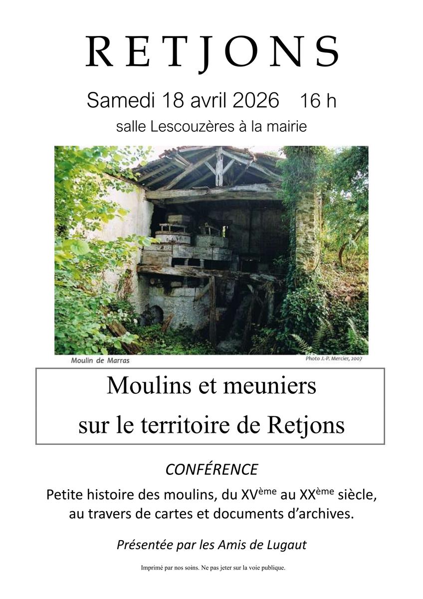 Conférence : Moulins et meuniers sur le territ ...