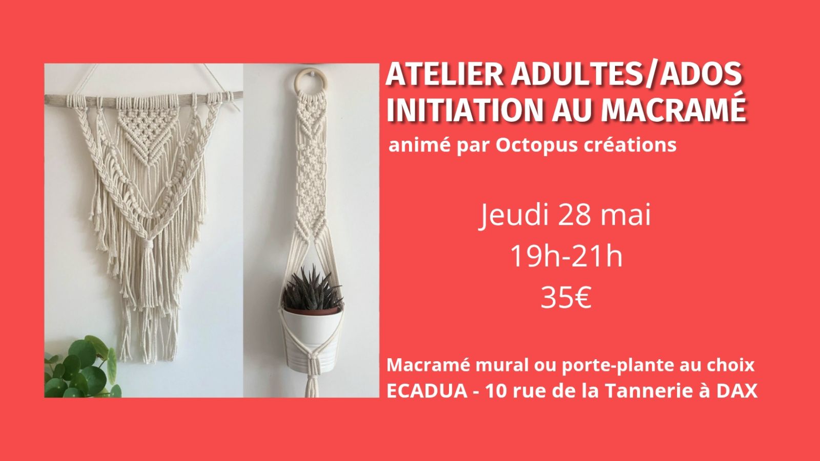 Atelier créatif Macramé / Adultes et ados