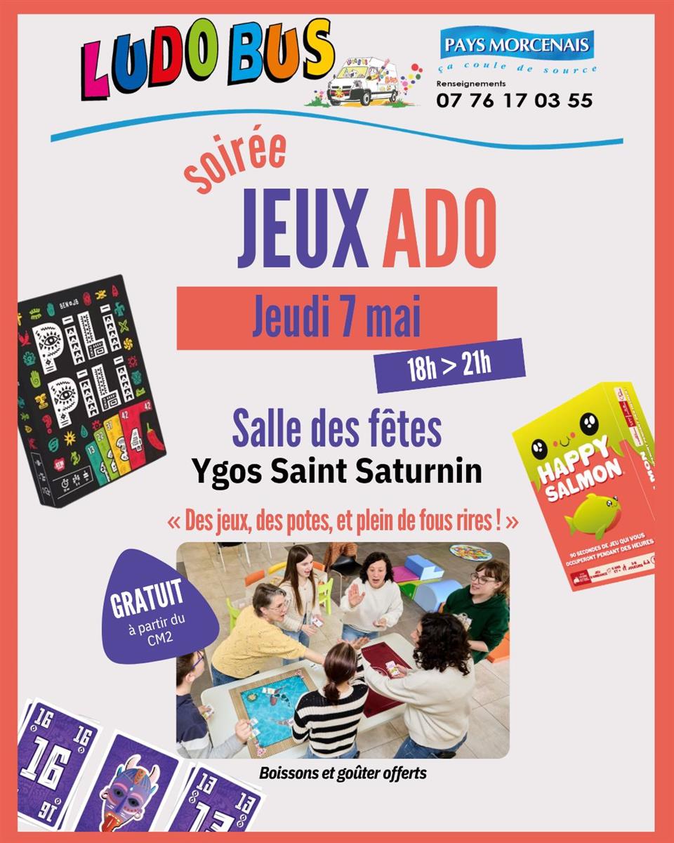 Soirée jeux pour jeunes ados - Ludobus