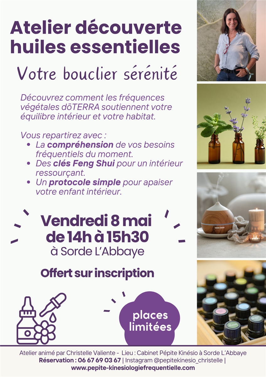 Atelier découverte huiles essentielles