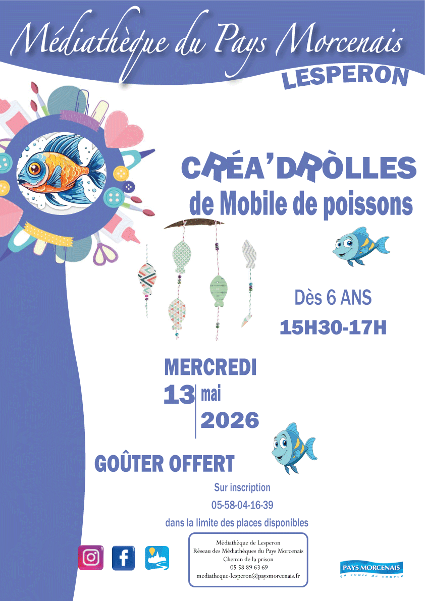 Créa"Dròlles de Mobile de poissons
