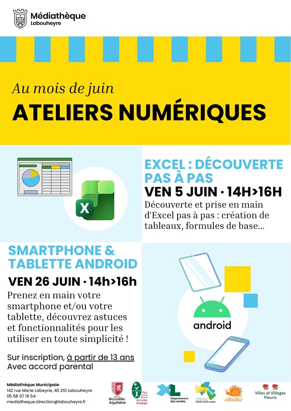 Atelier numérique (Débutant) Excel : Découvrir ...