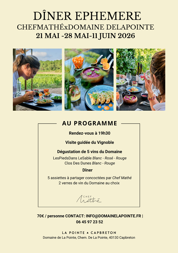 Dîner éphémère - Domaine de la Pointe