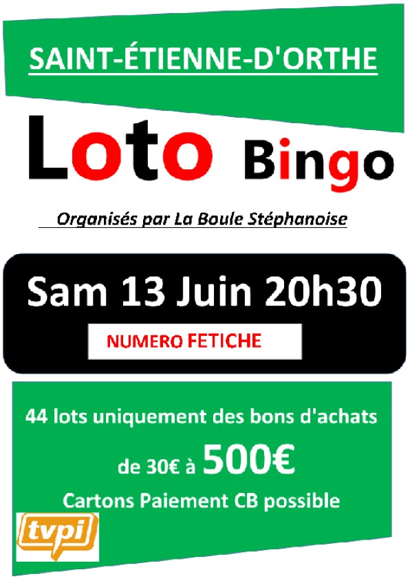 LOTO Bingo "Spécial bons d'achats"
