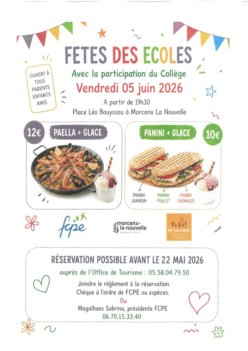 Fêtes des écoles - FCPE Morcenx
