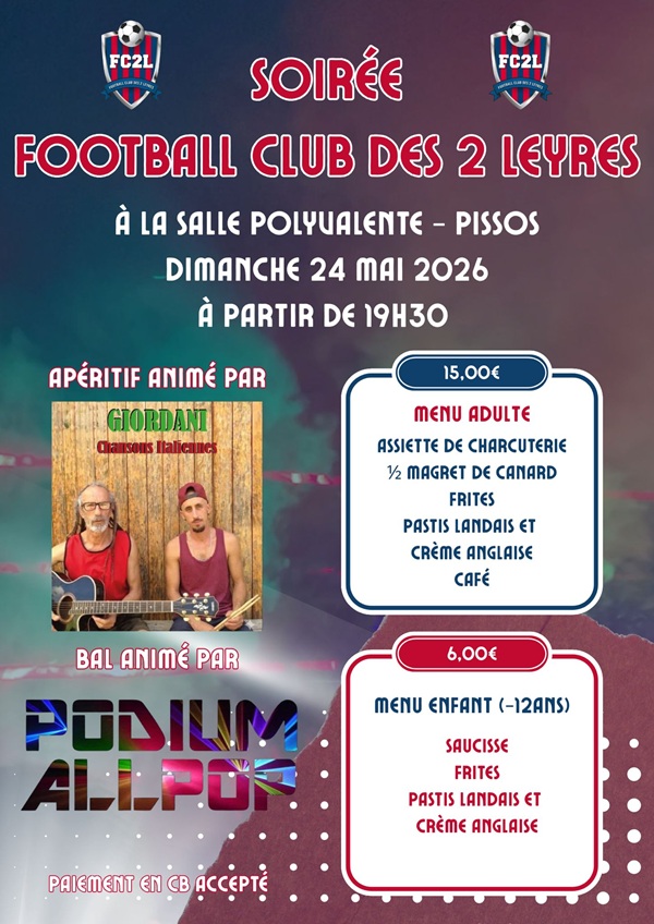 Soirée Football Club des 2 Leyres