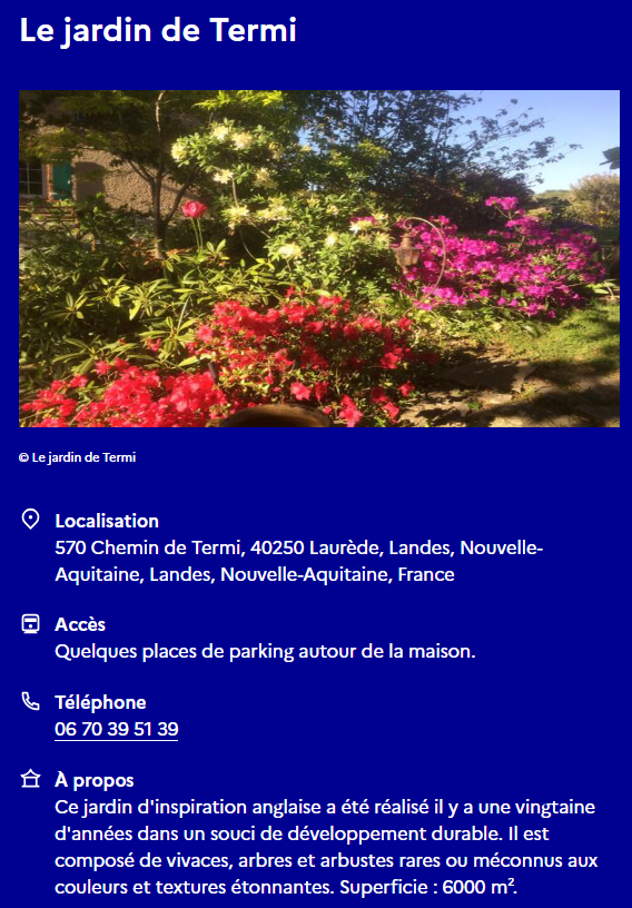 Rendez-vous aux jardins : jardins de Termi