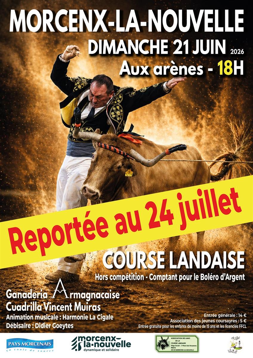 Course landaise reportée le vendredi 24 juillet