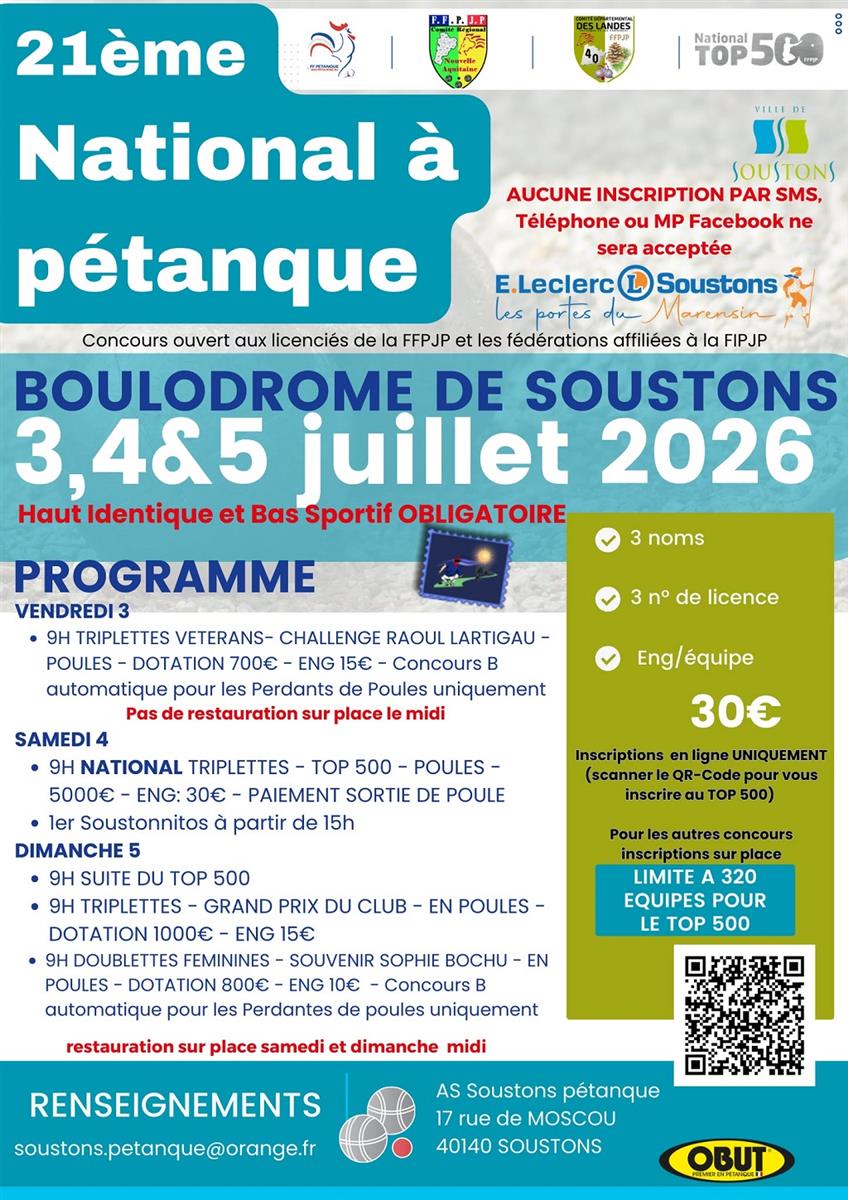 21ème National à Pétanque - Tournoi complet