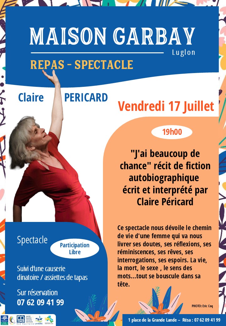 Repas Spectacle Claire Péricard "J'ai beaucoup ...
