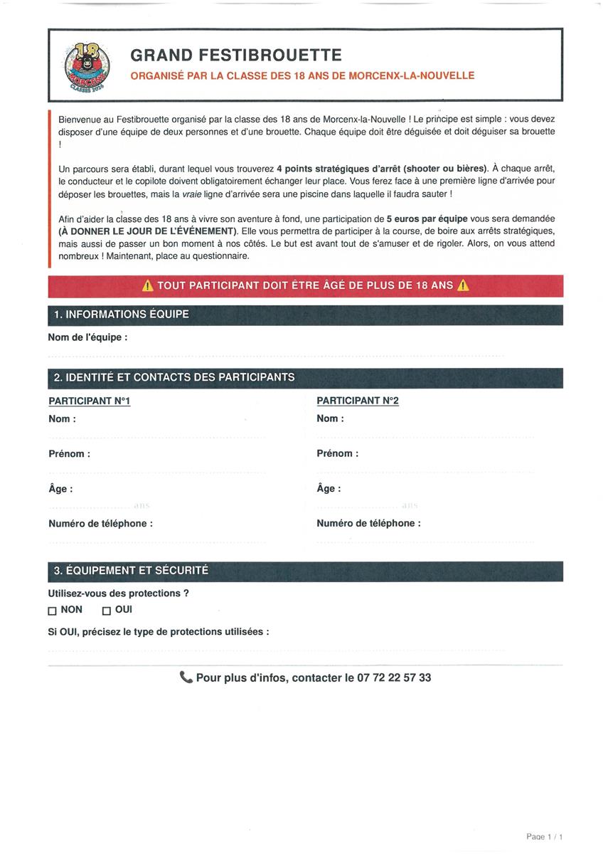 FestiBrouettes 2026 - Inscriptions